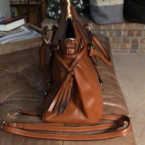 Brown Tote of Faux Leather with extra strap - Picture 3 of 4
